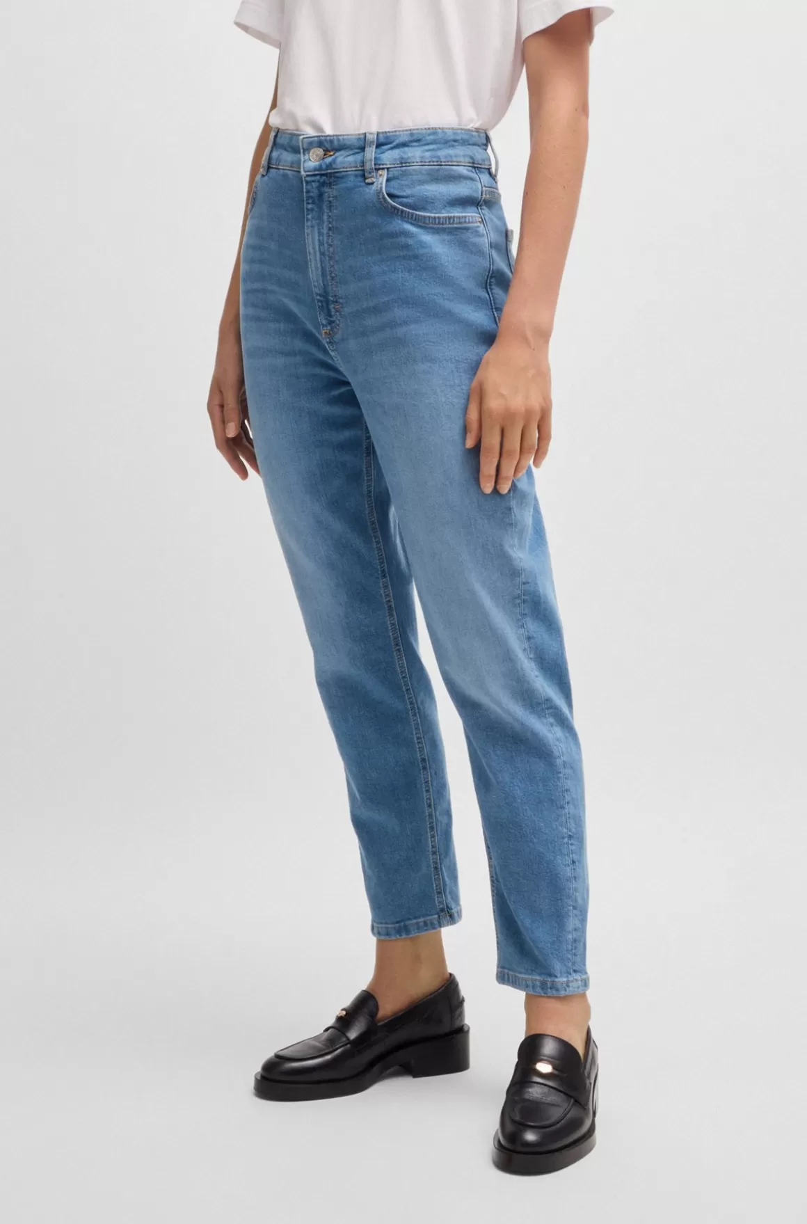 HUGO BOSS Afkortede Jeans Med Høj Talje I t Denim Med Behageligt Stræk