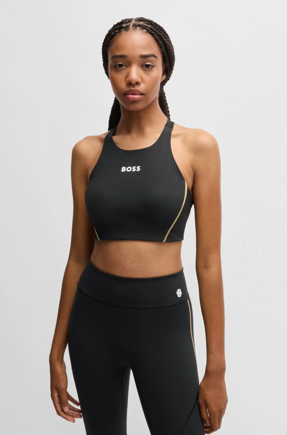 HUGO BOSS Afkortet Top I Jersey Med Stræk Og Meshdetaljer