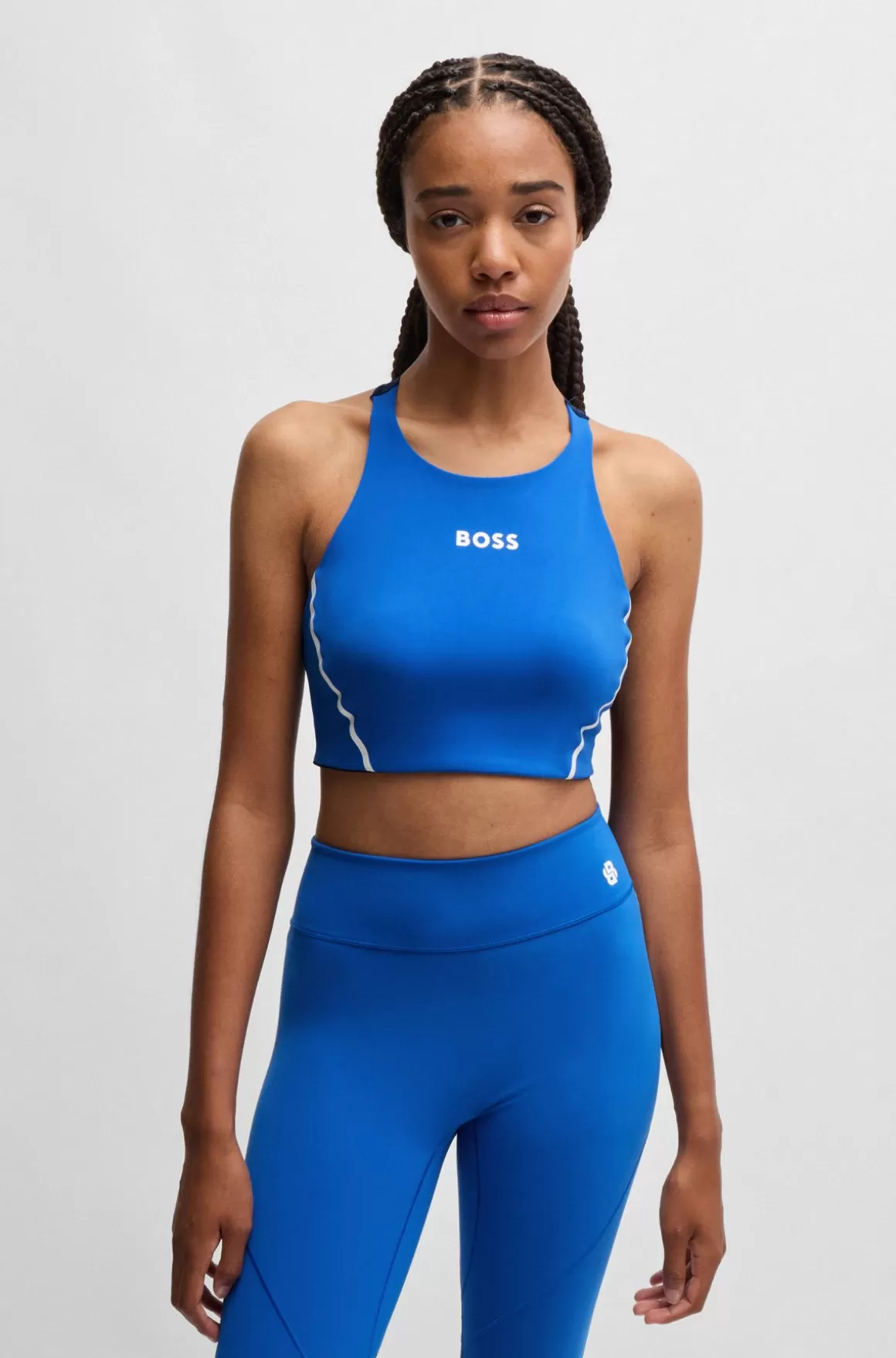 HUGO BOSS Afkortet Top I Jersey Med Stræk Og Meshdetaljer