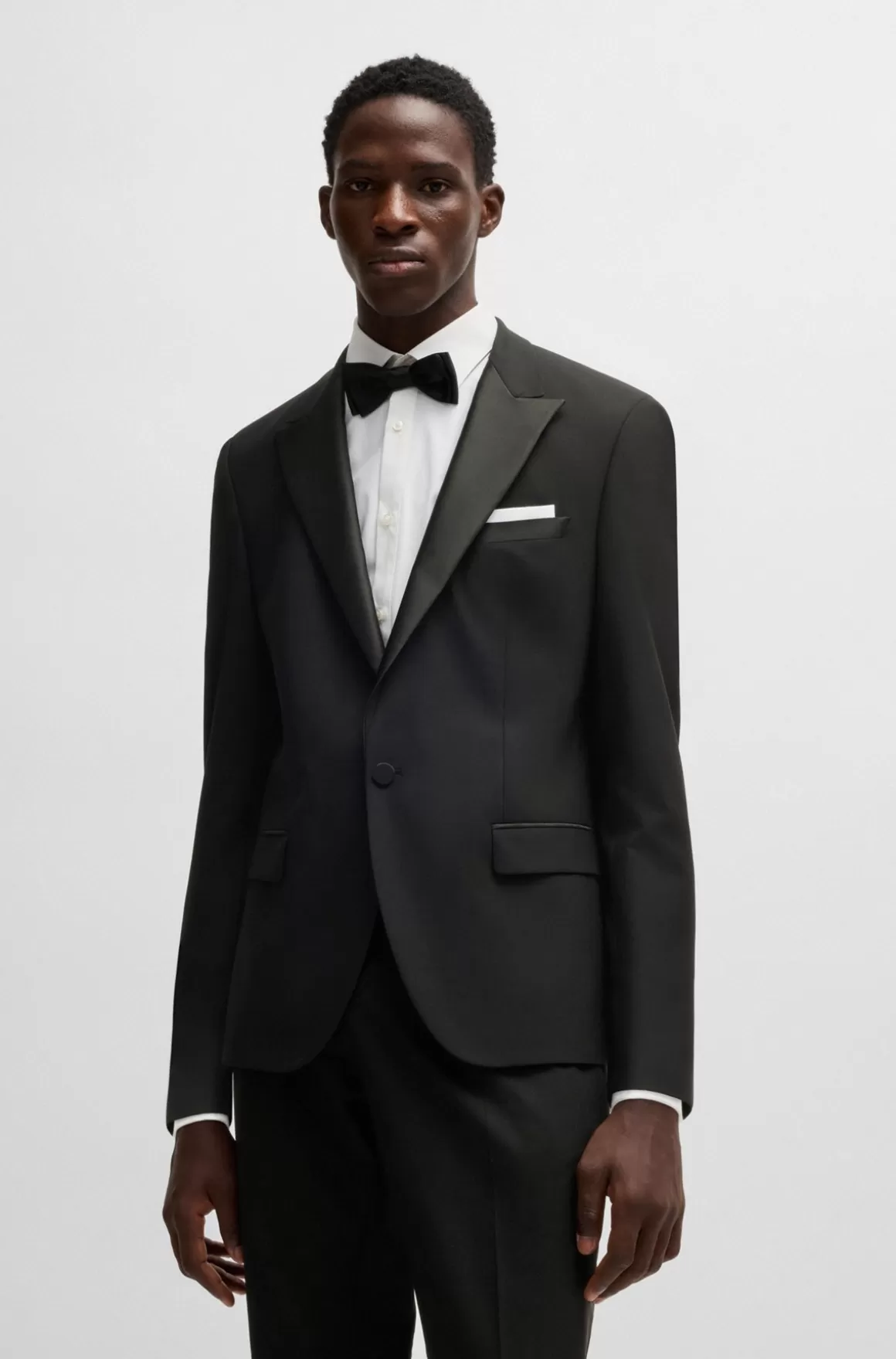 HUGO BOSS Aftenjakke Med Slim Fit I Uldblanding Med Stræk