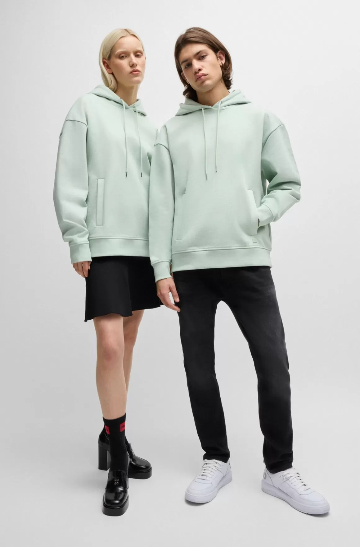 HUGO BOSS All-gender Hættetrøje Af Bomuldsfrotté Med Relaxed Fit
