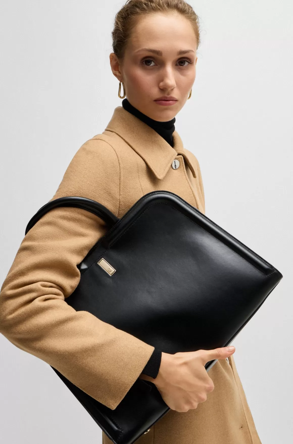 HUGO BOSS Ariell Tote Bag I Læder Med Udtagelig Pouch