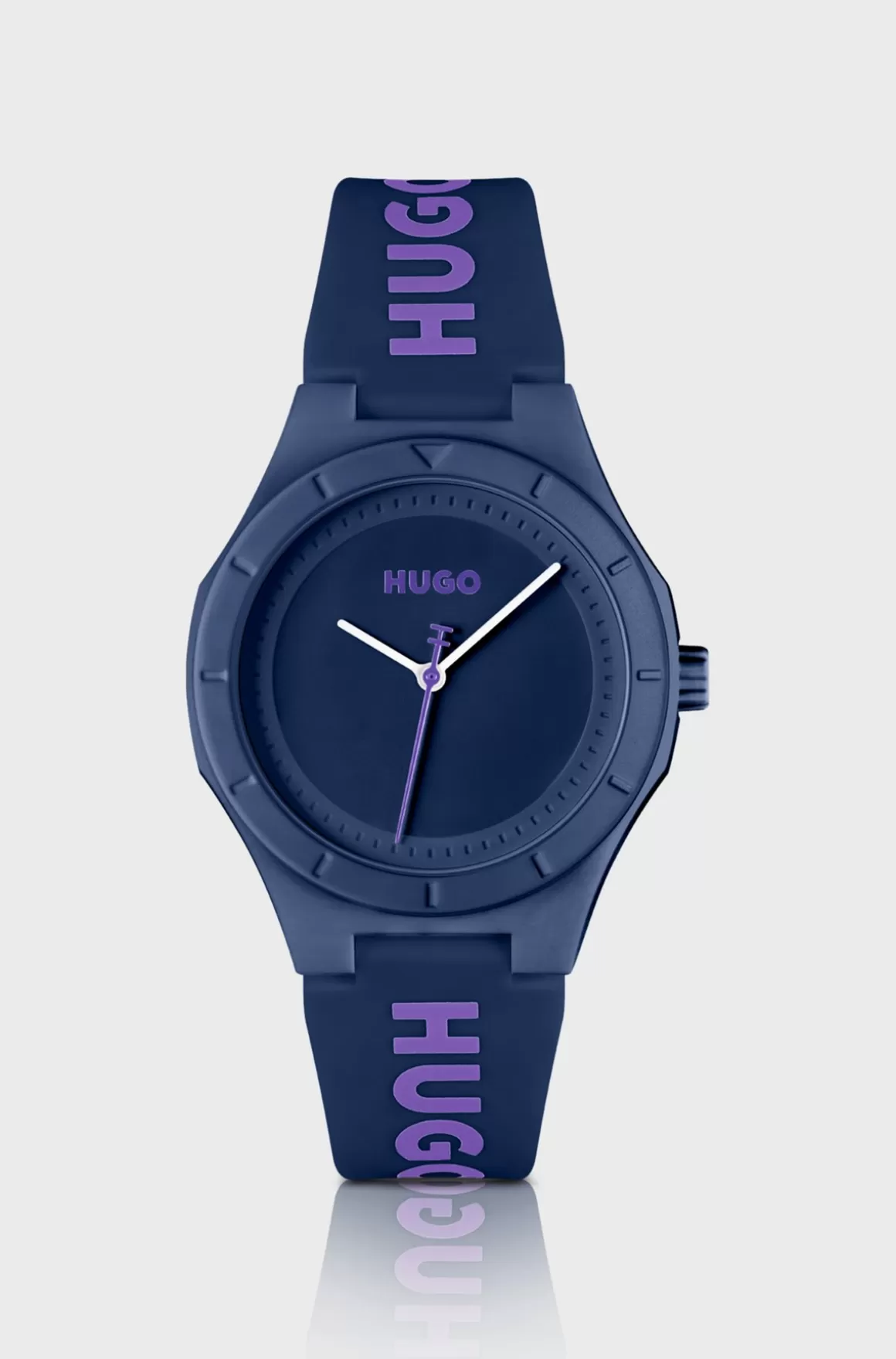 HUGO BOSS Armbåndsur Med Brandet Silikonerem Og Auberginefarvet Urskive
