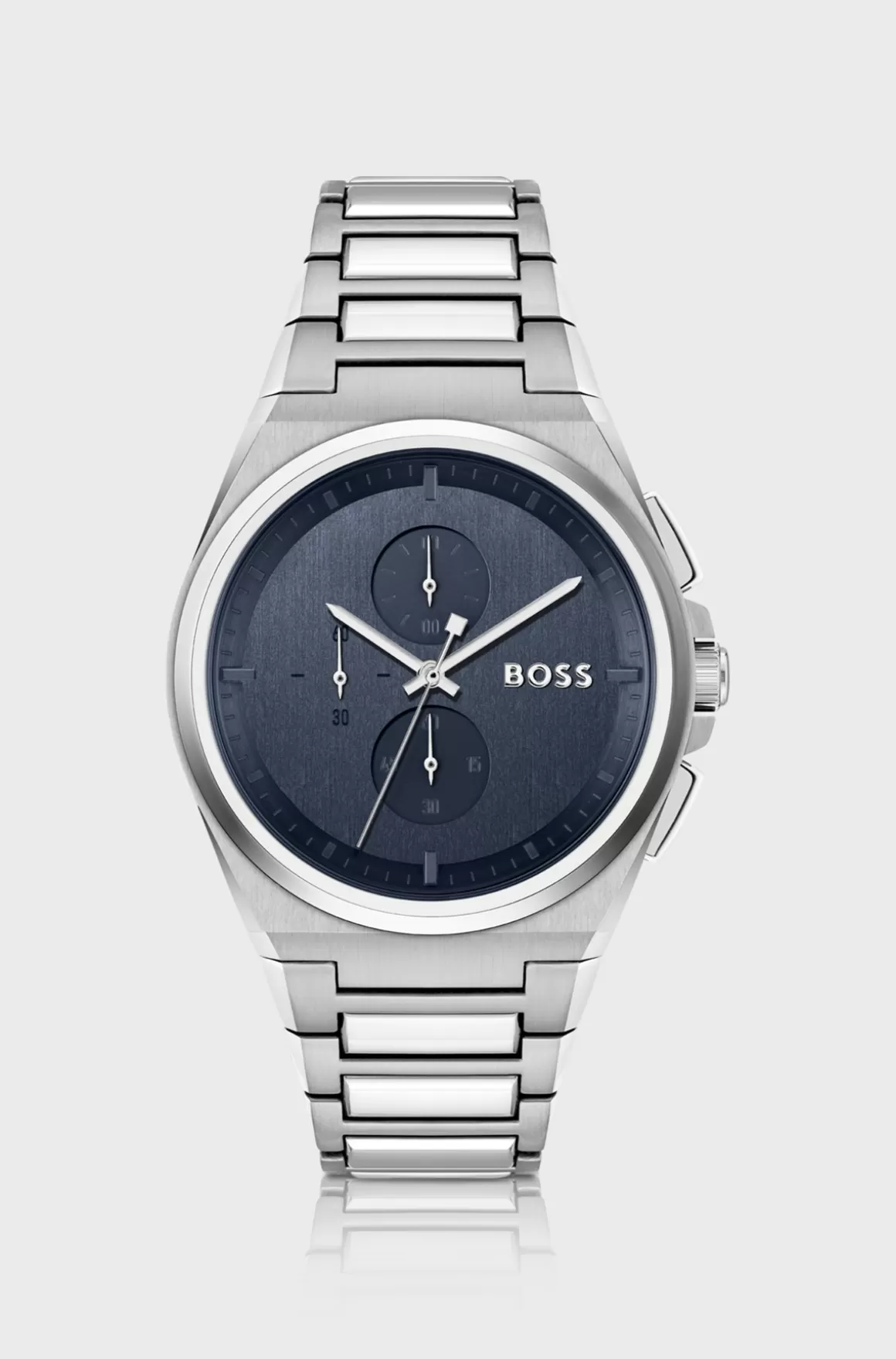 HUGO BOSS Armbåndsur Med Leddelt Rem Og Blå Urskive