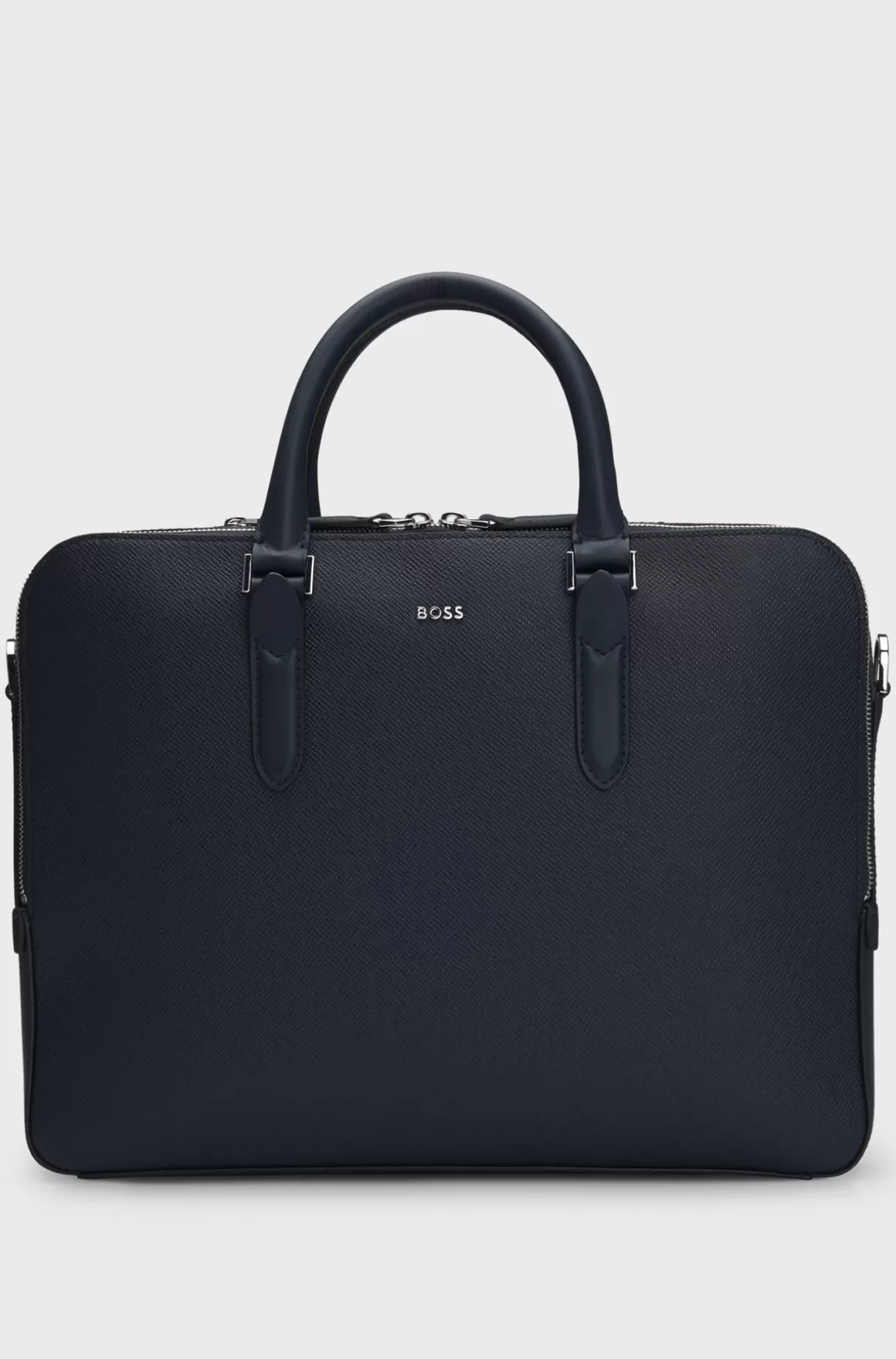 HUGO BOSS Attachetaske I Struktureret Læder Med Logobogstaver