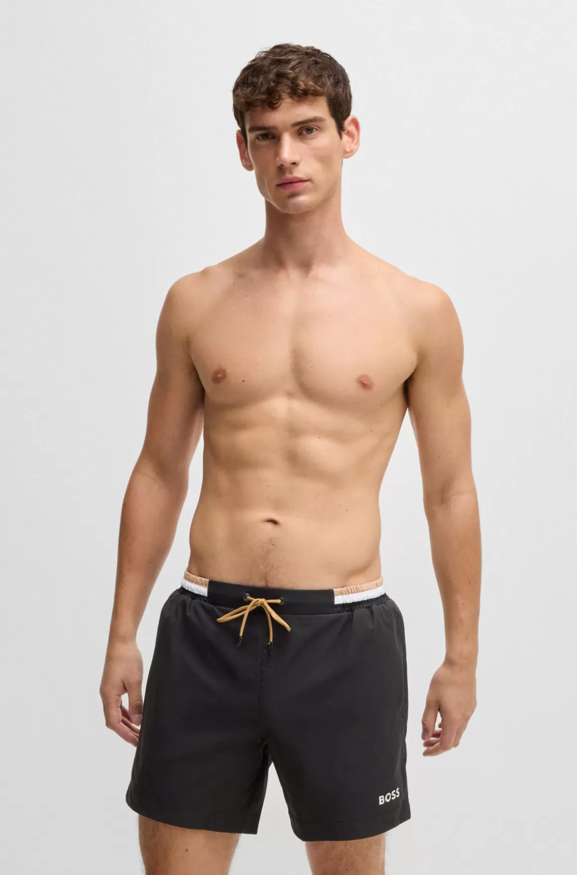 HUGO BOSS Badeshort I Ripstopstof Med Logo I Kontrastfarve