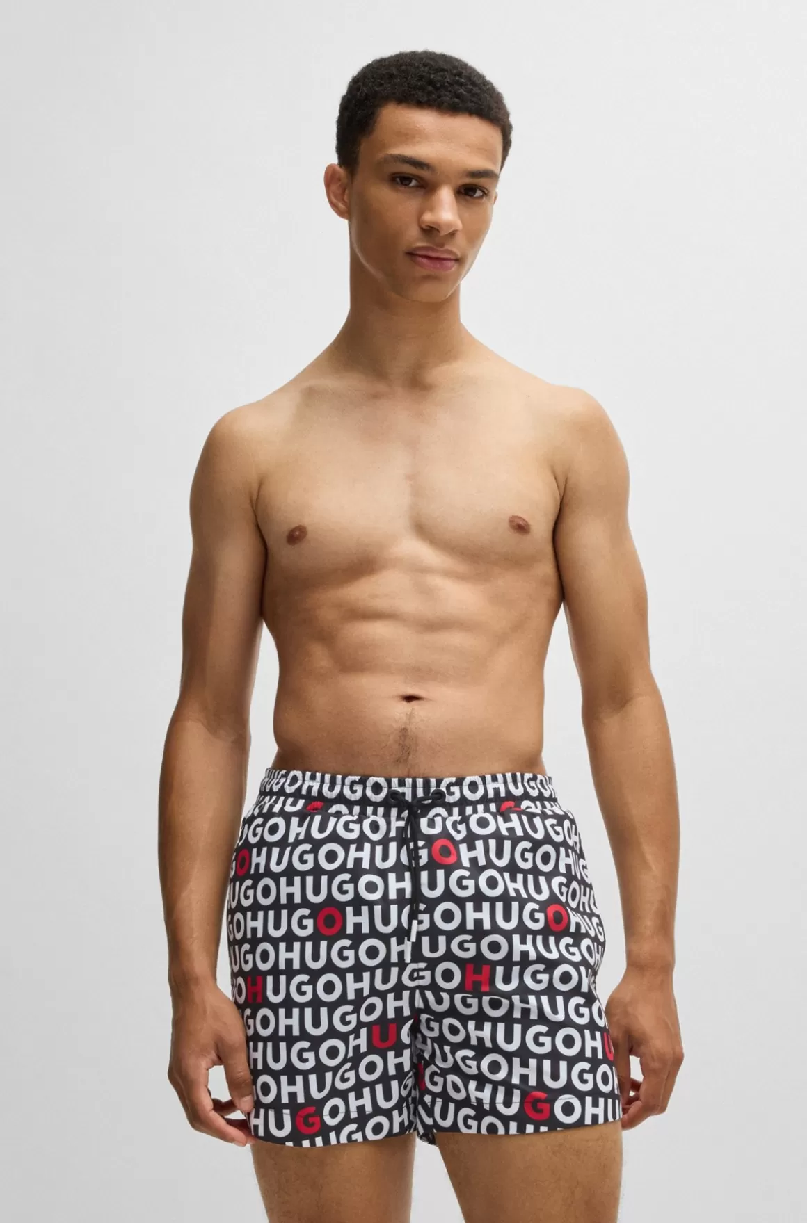 HUGO BOSS Badeshorts Med Logoprint Og Løbesnor