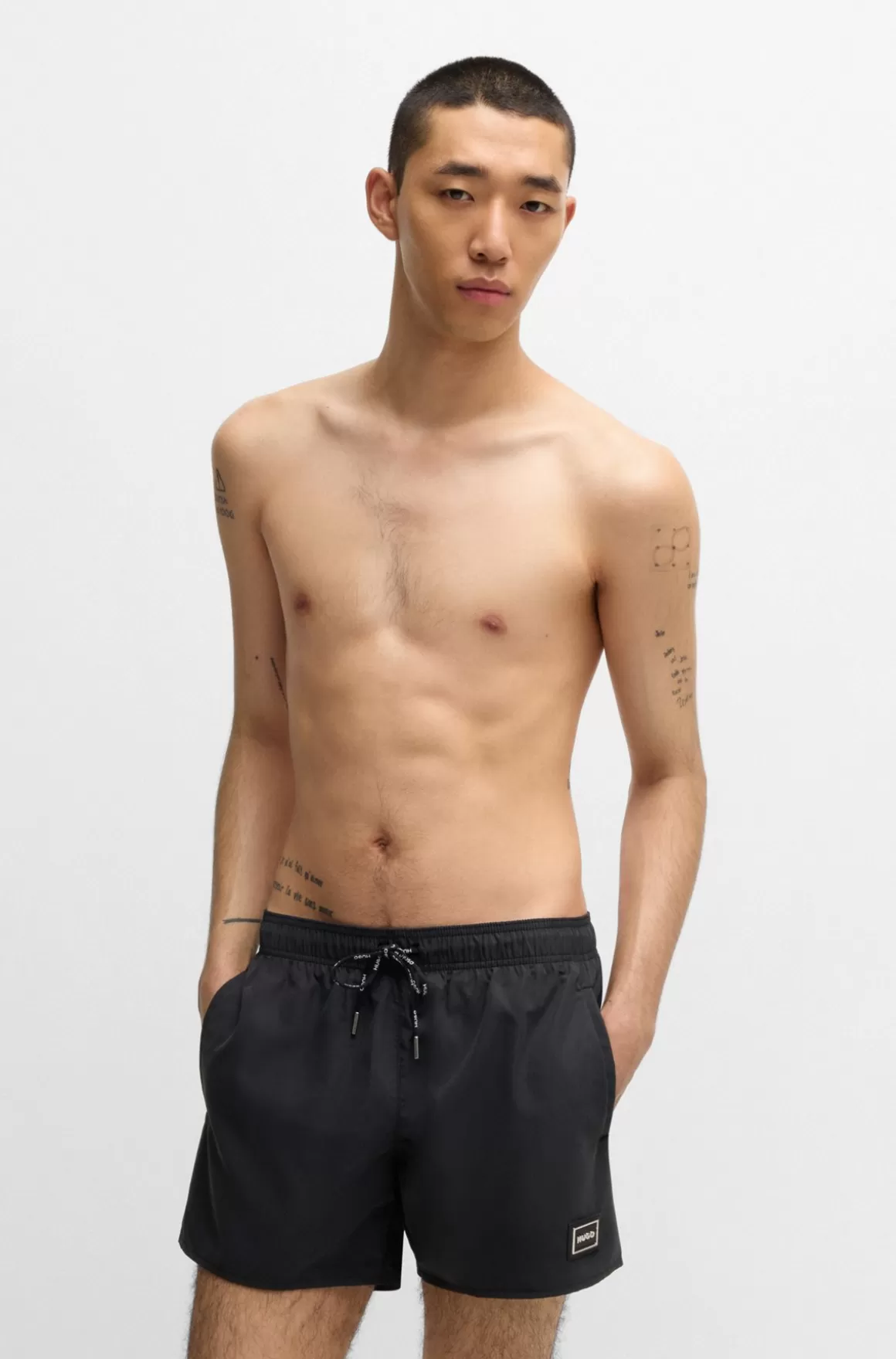 HUGO BOSS Badeshorts Med Metallogo Og Branding