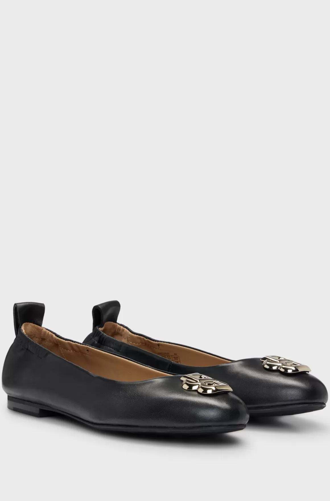 HUGO BOSS Ballerinapumps I Nappalæder Med Dobbelt B-monogram