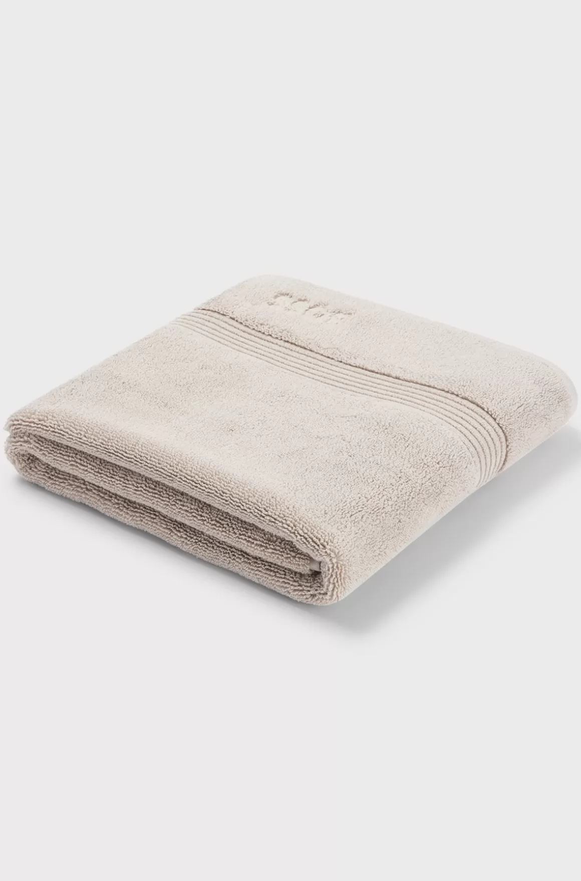 HUGO BOSS Beige Bademåtte I ægæisk Bomuld Med Tone-i-tone Logo
