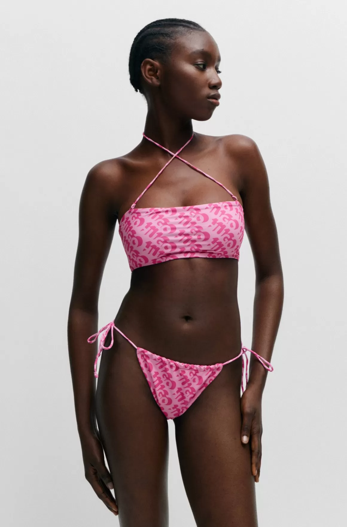 HUGO BOSS Bikiniunderdel, Der Bindes I Siden, Med Gentaget Logoprint