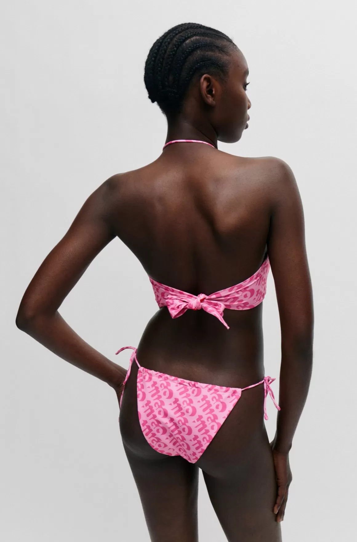 HUGO BOSS Bikiniunderdel, Der Bindes I Siden, Med Gentaget Logoprint