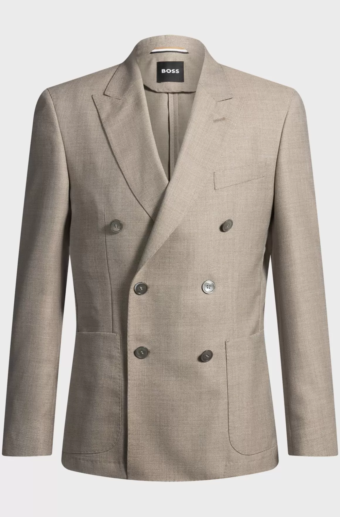 HUGO BOSS Blazer Med Slim Fit I Mønstret Ny Uld