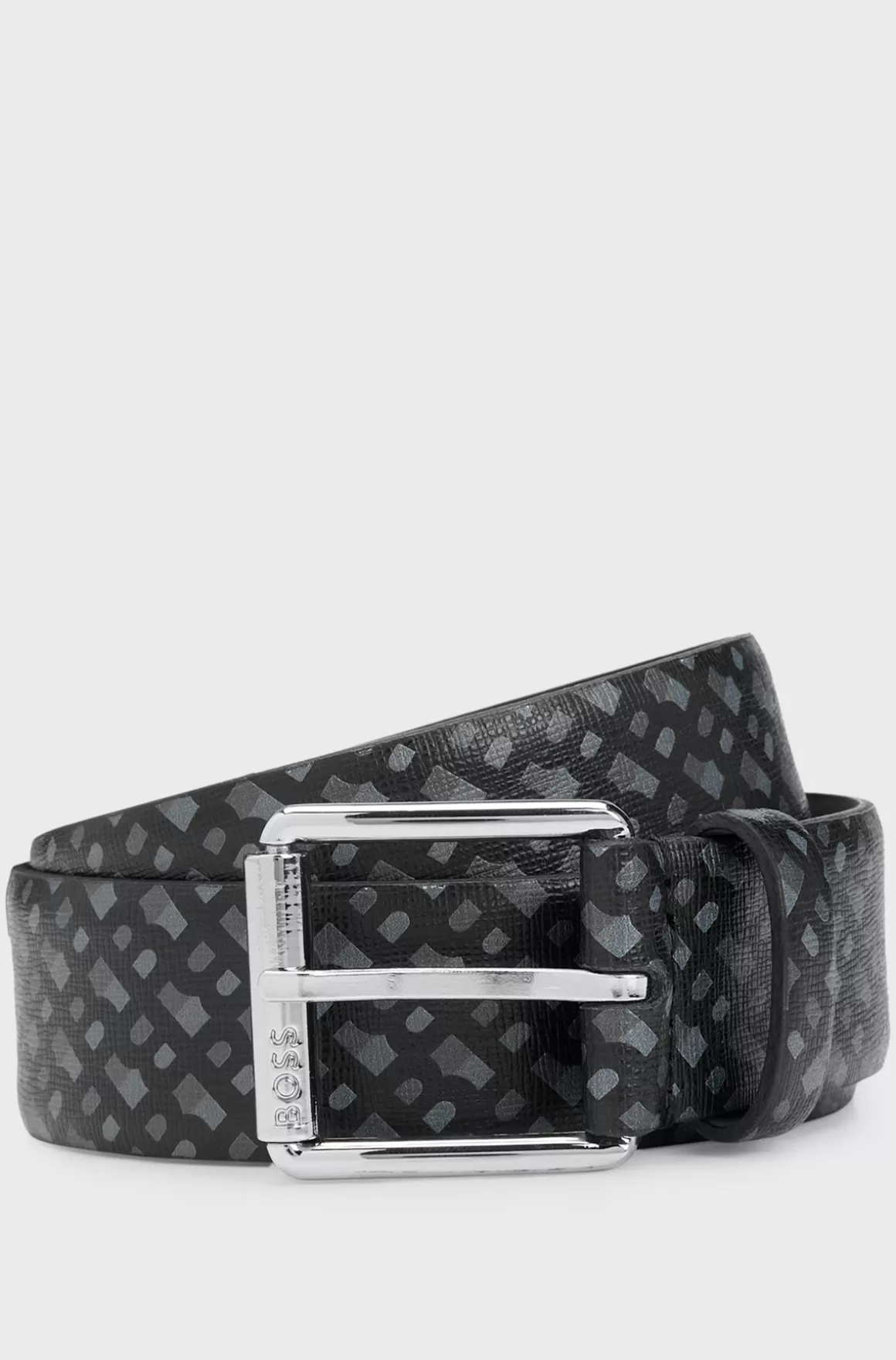 HUGO BOSS Bælte I Italiensk Læder Med Monogramprint