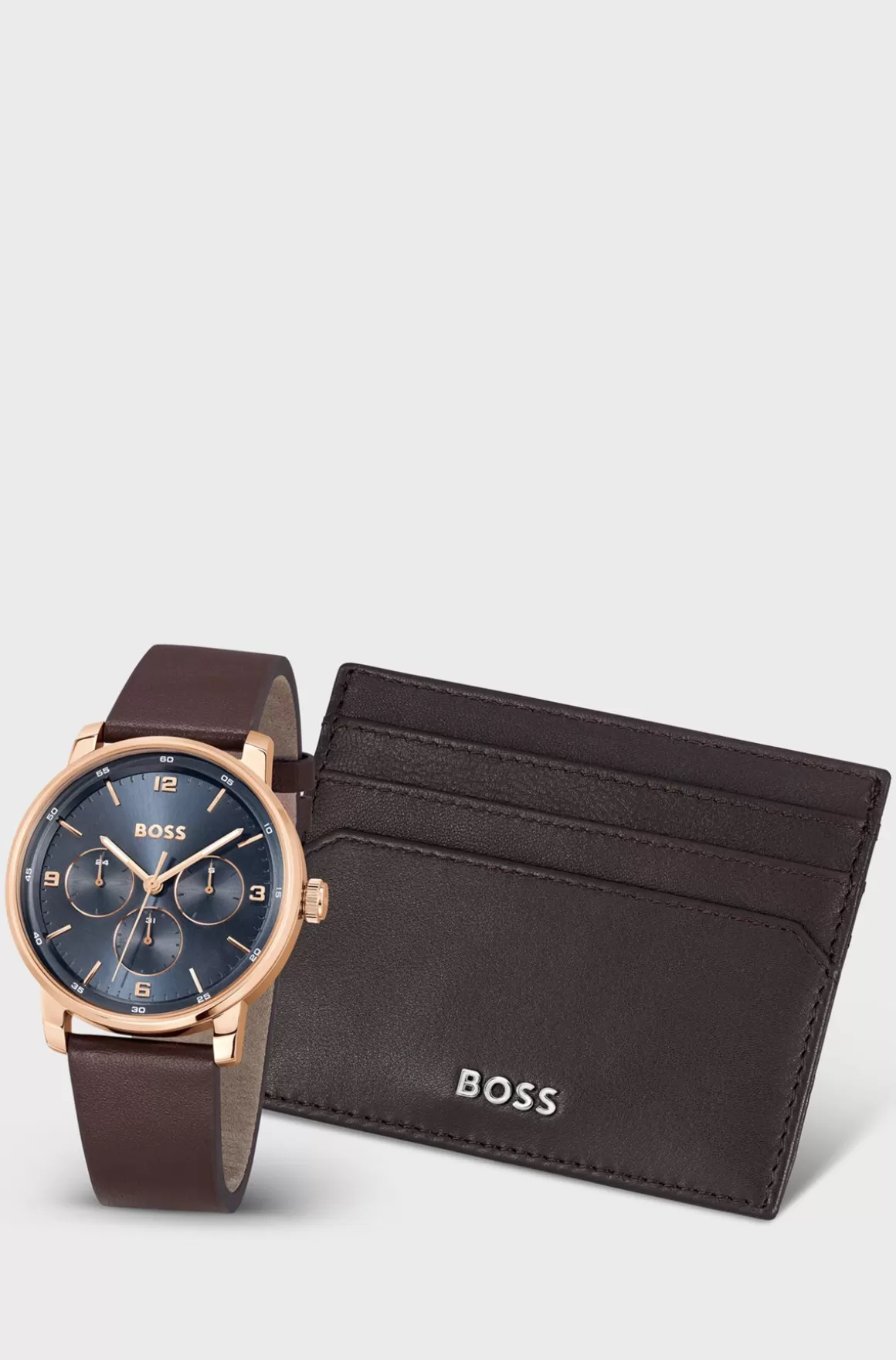 HUGO BOSS Blue-dial Watch And Card Holder Gift Set