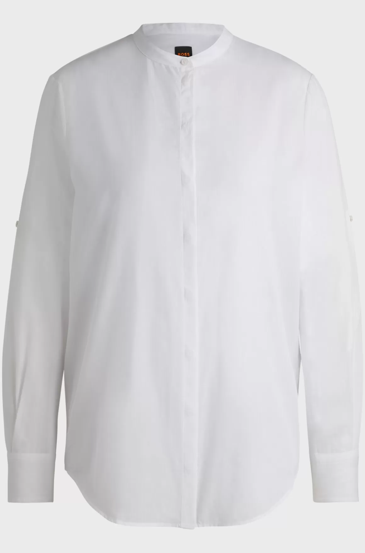 Dame HUGO BOSS Bluse Med Regular Fit Bluse I Chambray Af En Bomuldsblanding