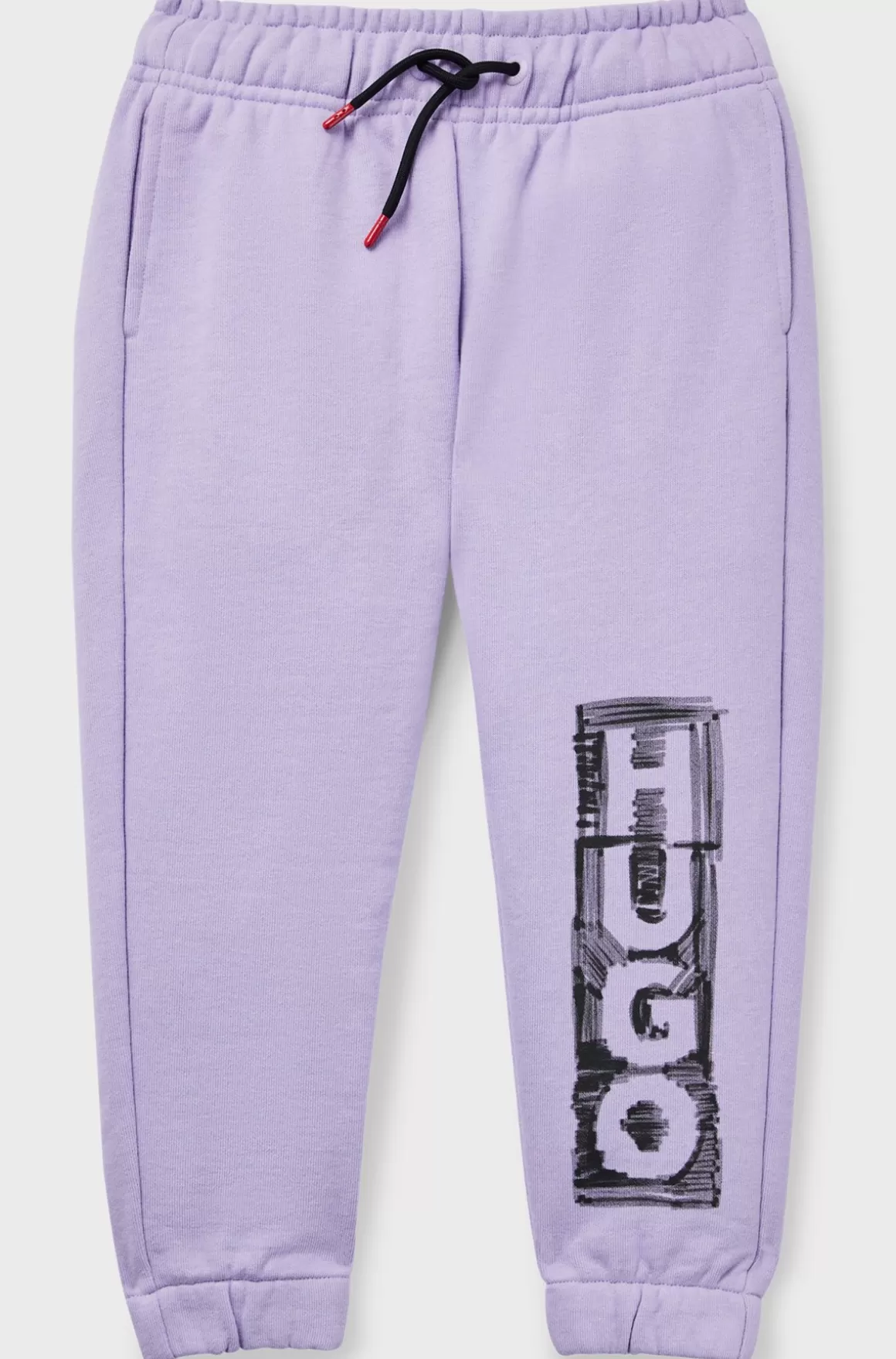 Børn HUGO BOSS Bomuldsblandede Tracksuit-bukser Med Logo I Tusch-stil Til Børn