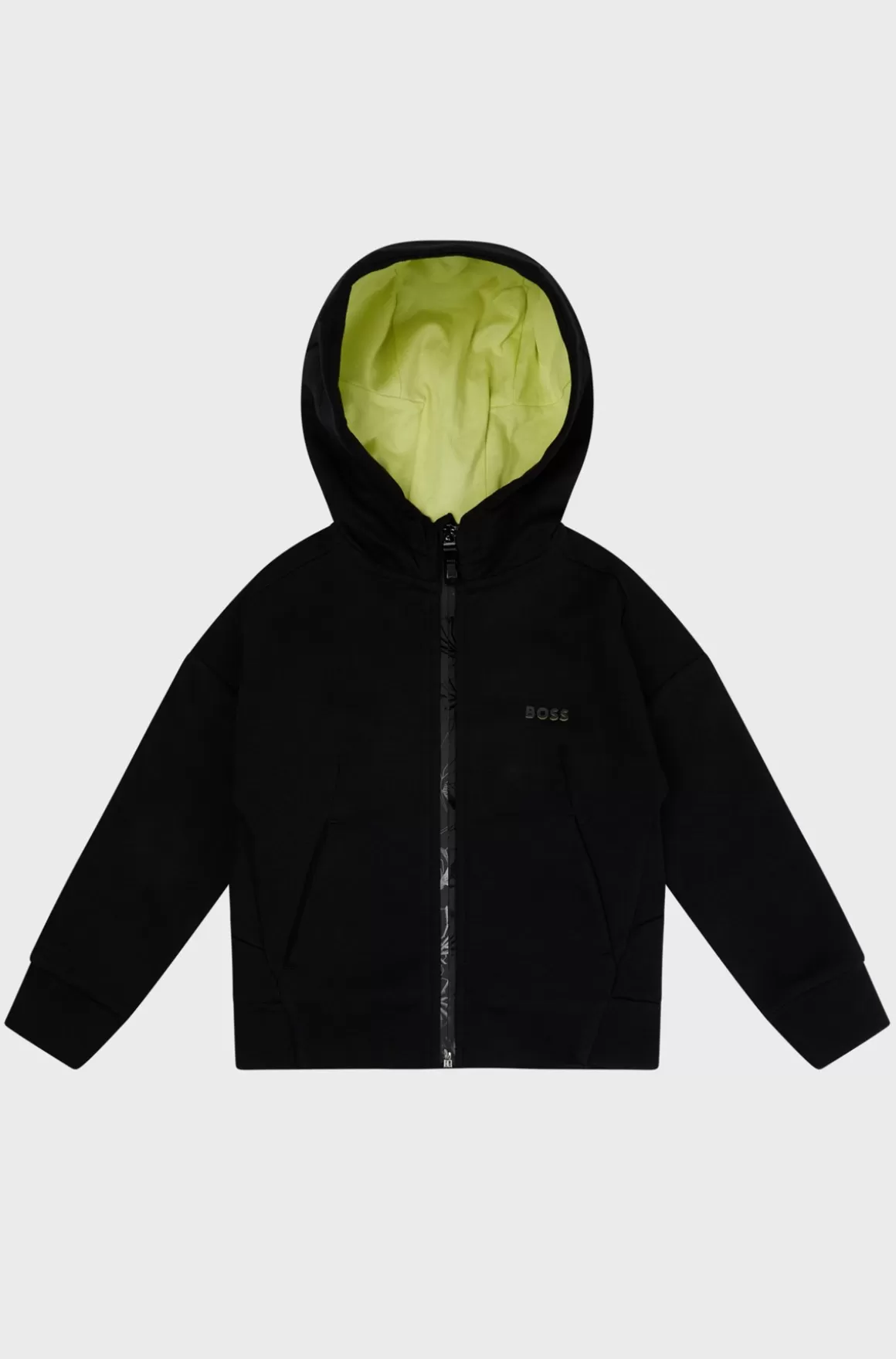 Børn HUGO BOSS BOSS X AJBXNG En Jakke Til Drenge Med Hætte, Lynlås Og Logotryk
