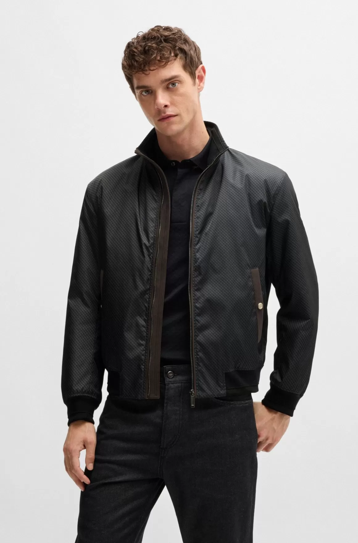 HUGO BOSS BOSS X ASTON MARTIN-bomberjakke Med Vandskyende Finish Og Logo