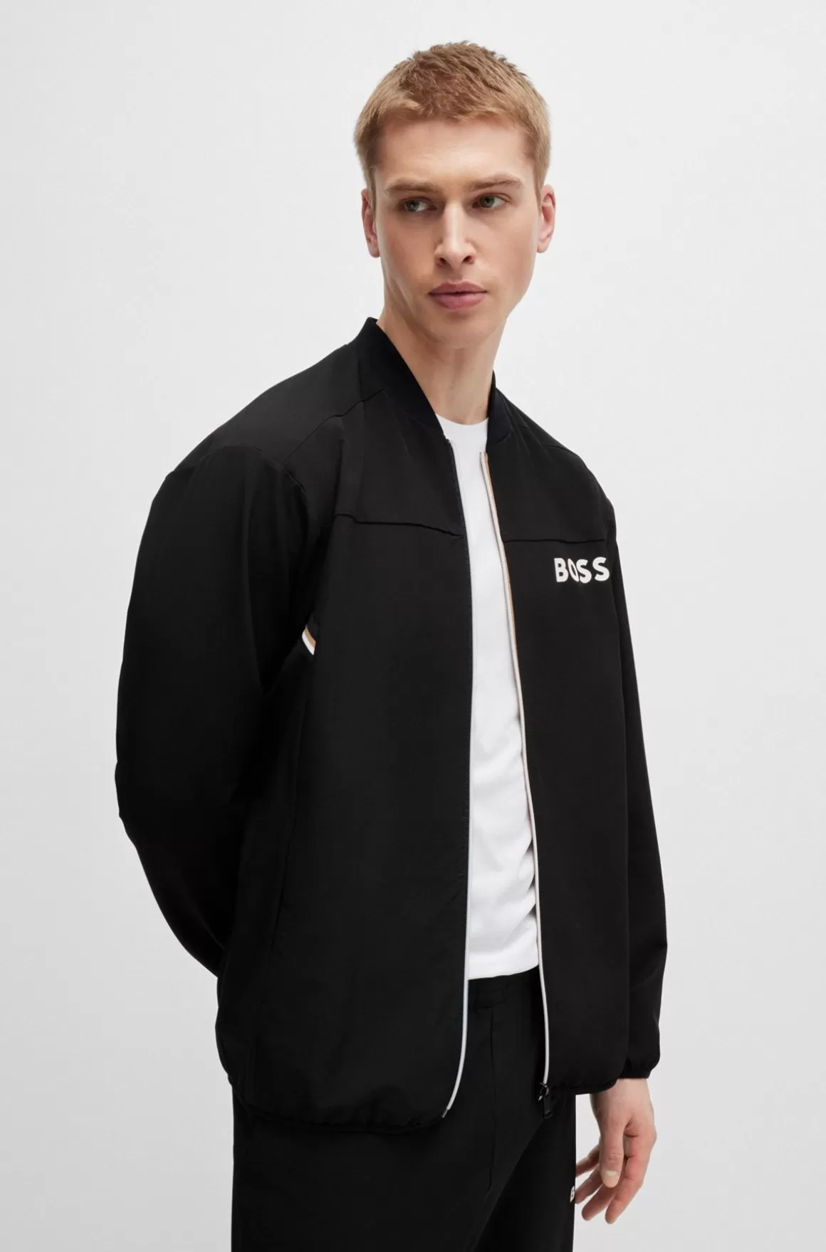 HUGO BOSS BOSS X Matteo Berrettini-tracksuit I Poplin Med Stræk Samt Signaturdetaljer