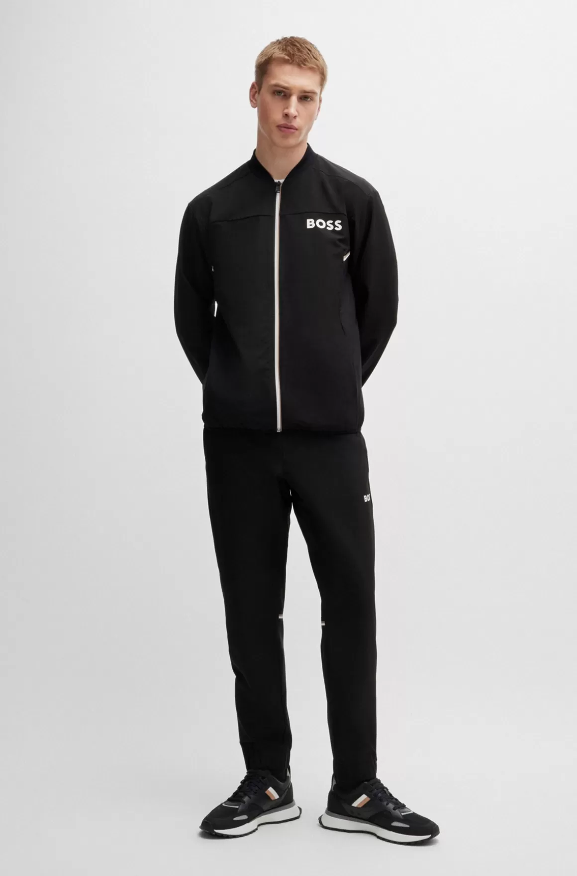 HUGO BOSS BOSS X Matteo Berrettini-tracksuit I Poplin Med Stræk Samt Signaturdetaljer
