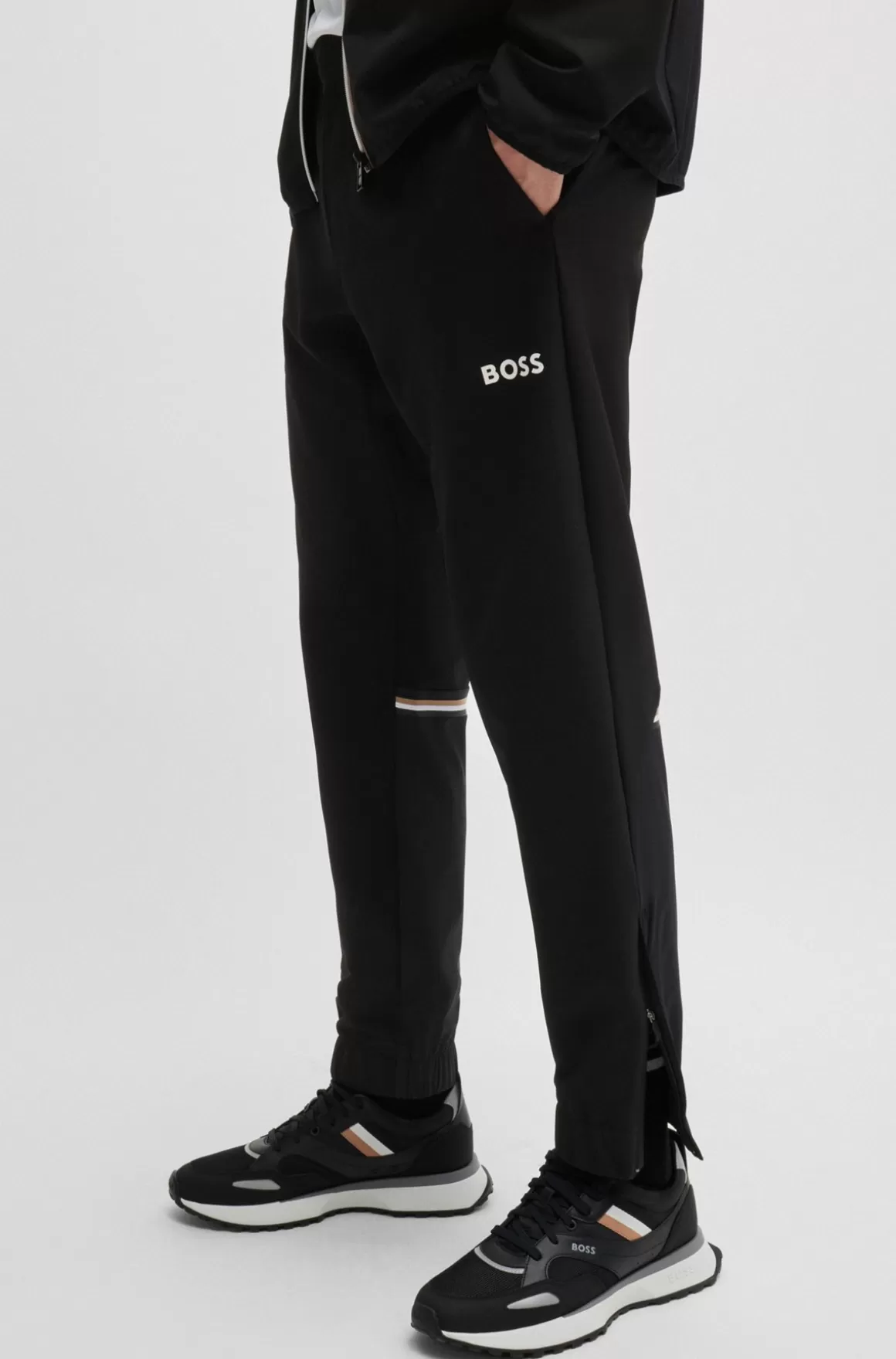HUGO BOSS BOSS X Matteo Berrettini-tracksuit I Poplin Med Stræk Samt Signaturdetaljer