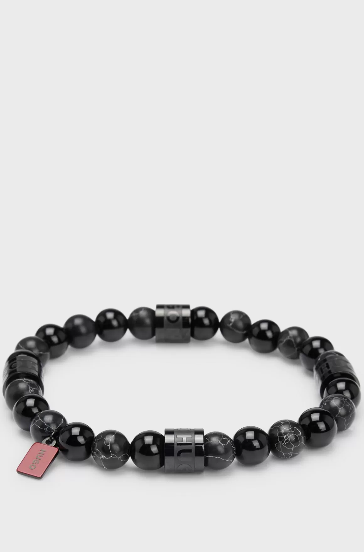 HUGO BOSS Brandet Armbånd Med e Onyxperler