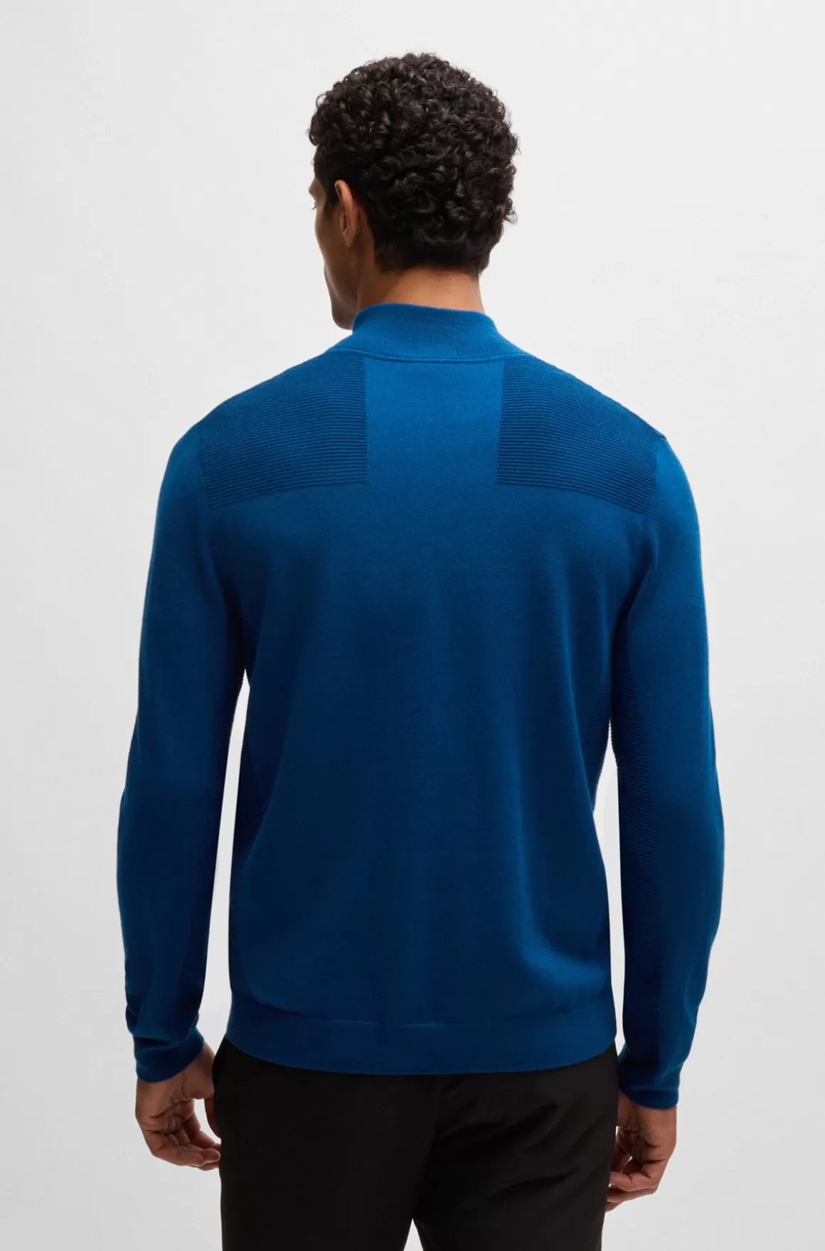 HUGO BOSS Brandet Sweater Med Lynlås I Halsen I Dry-flexstof