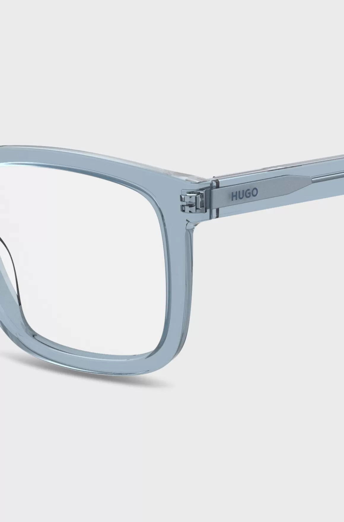 HUGO BOSS Brillestel Til Briller Med Styrke I Gennemsigtig Blå Og Grøn Acetat