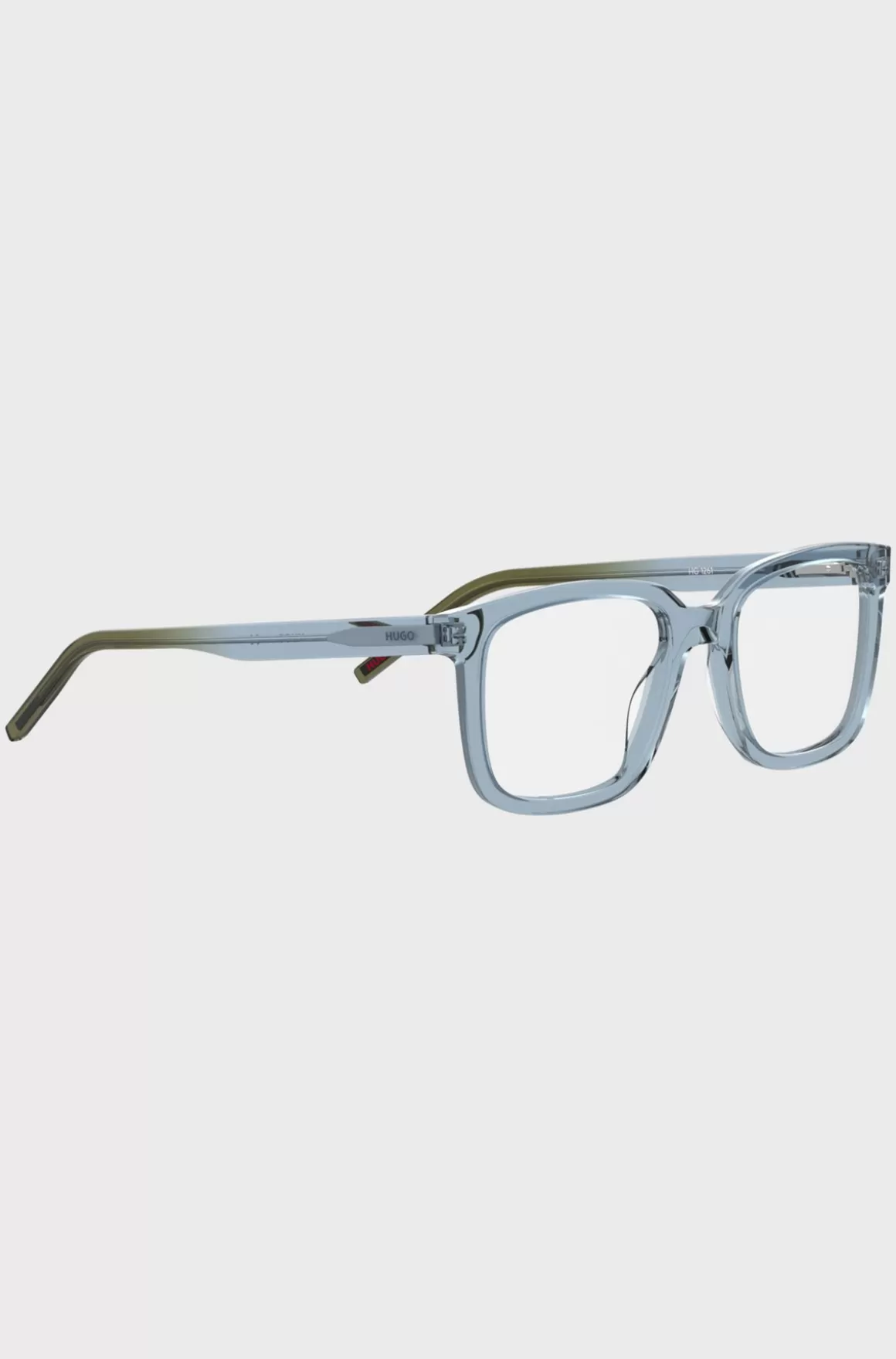HUGO BOSS Brillestel Til Briller Med Styrke I Gennemsigtig Blå Og Grøn Acetat
