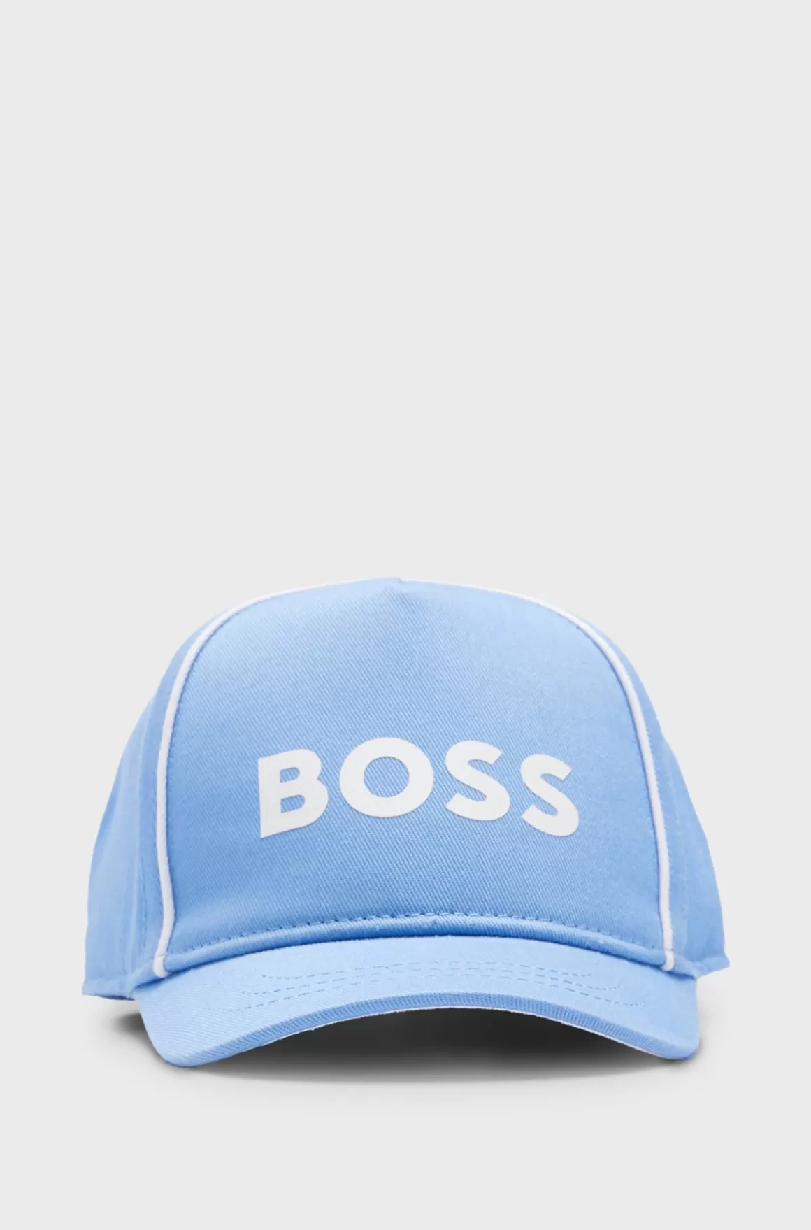 Børn HUGO BOSS Børnekasket I Bomuldstwill Med Logo I Kontrastfarve Og Kantbånd