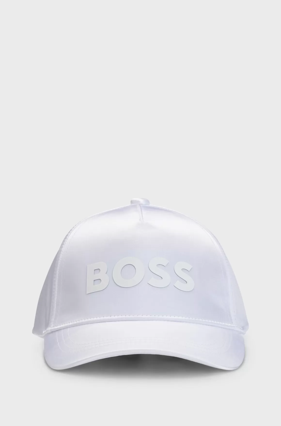 Børn HUGO BOSS Børnekasket I Satin Med Gummiprintet Logo
