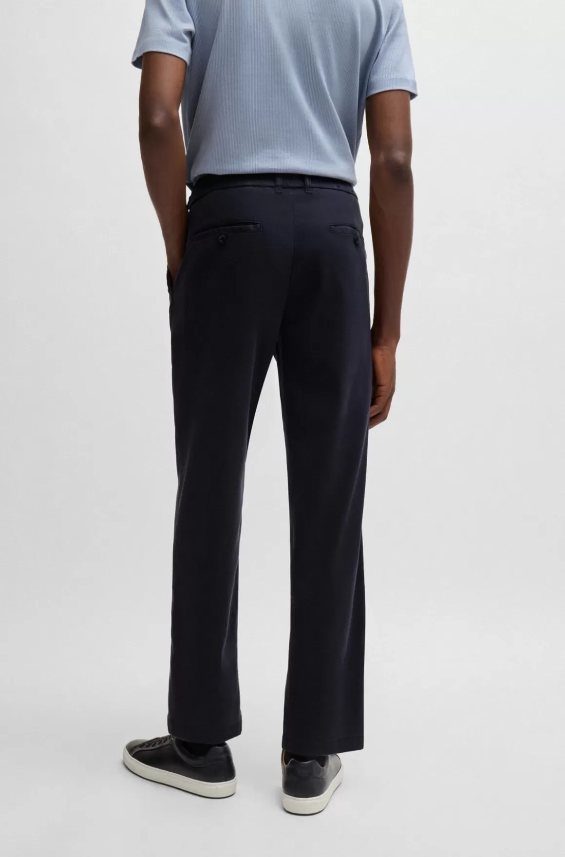 HUGO BOSS Bukser Med Almindelig Talje Og Tapered Fit I Twill Med Stræk