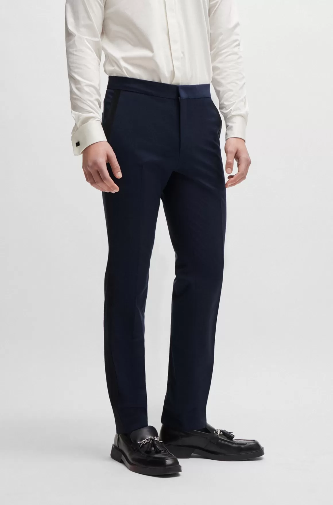 HUGO BOSS Bukser Med Extra Slim Fit I En Uldblanding Med Stræk