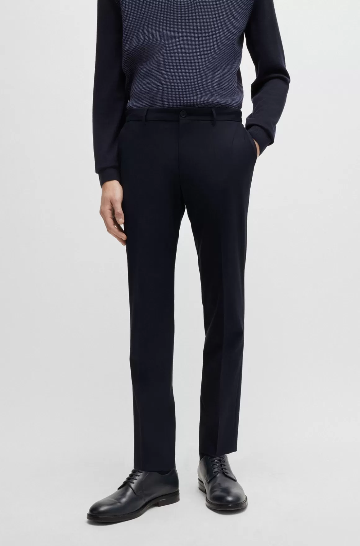 HUGO BOSS Bukser Med Moderne Fit I Performance-stof Af Uldblanding Med Stræk