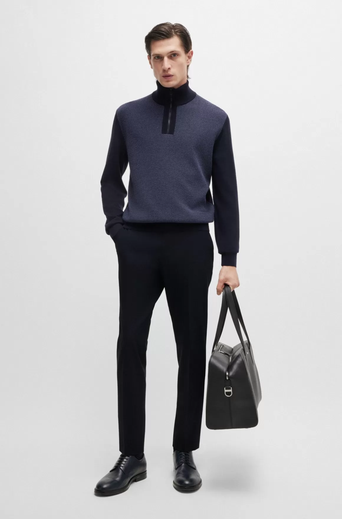HUGO BOSS Bukser Med Moderne Fit I Performance-stof Af Uldblanding Med Stræk