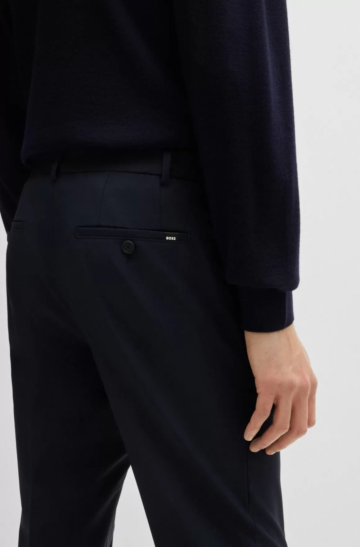 HUGO BOSS Bukser Med Moderne Fit I Performance-stof Af Uldblanding Med Stræk