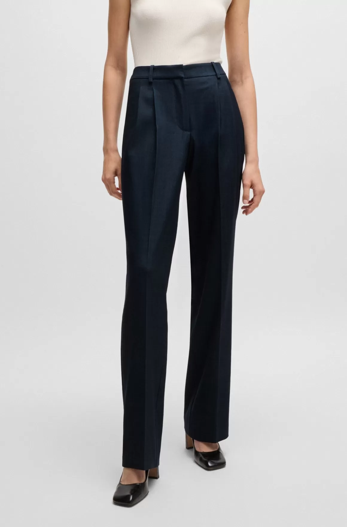 HUGO BOSS Bukser Med Regular Fit I Twill Med Denimeffekt