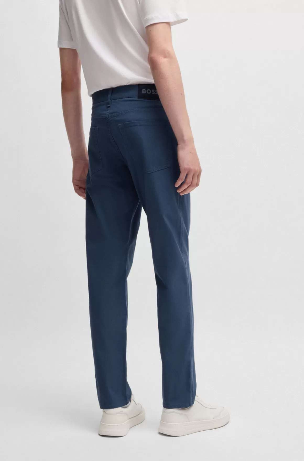 HUGO BOSS Bukser Med Regular Fit Og Almindelig Talje I Dobby Med Stræk