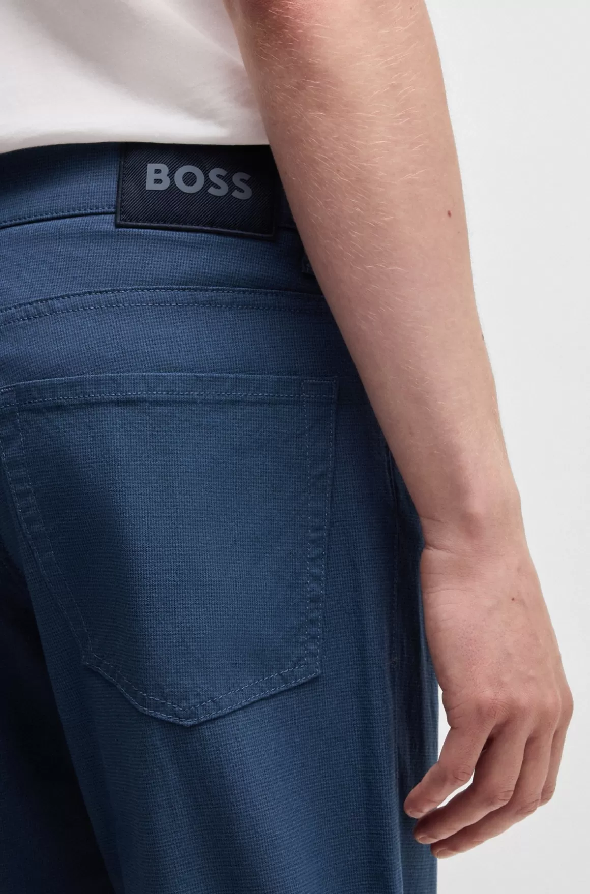 HUGO BOSS Bukser Med Regular Fit Og Almindelig Talje I Dobby Med Stræk