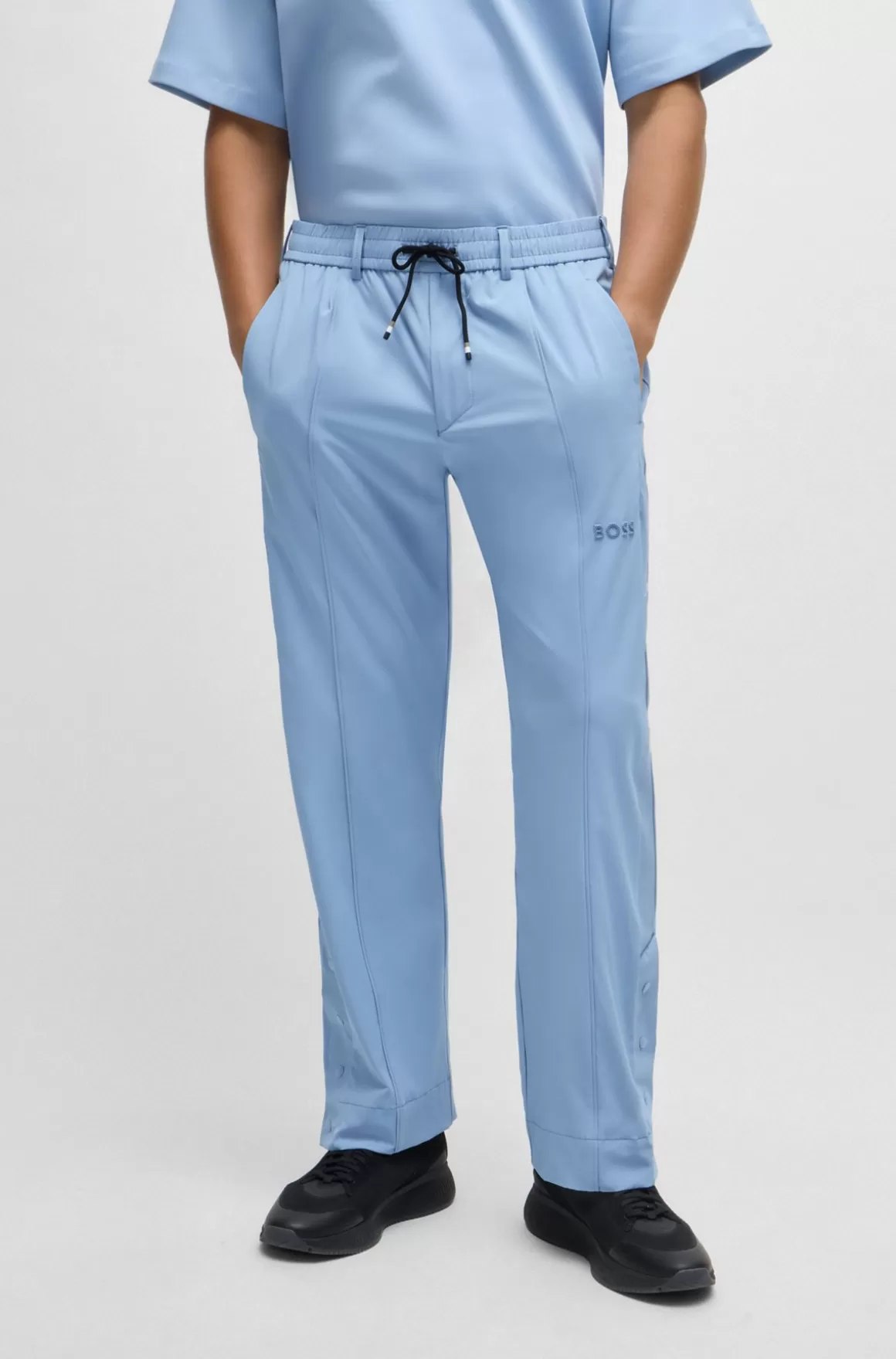 HUGO BOSS Bukser Med Relaxed Fit Og Badge Med Dobbeltmonogram