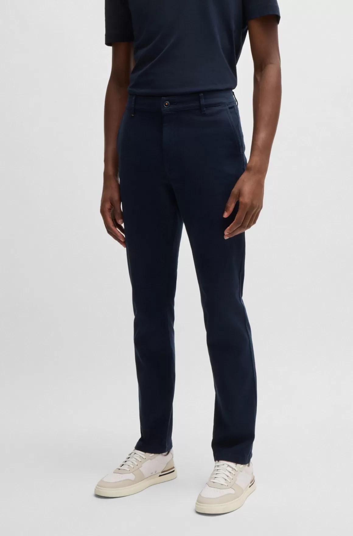 HUGO BOSS Bukser Med Slim Fit I Bomuldstwill Med Stræk
