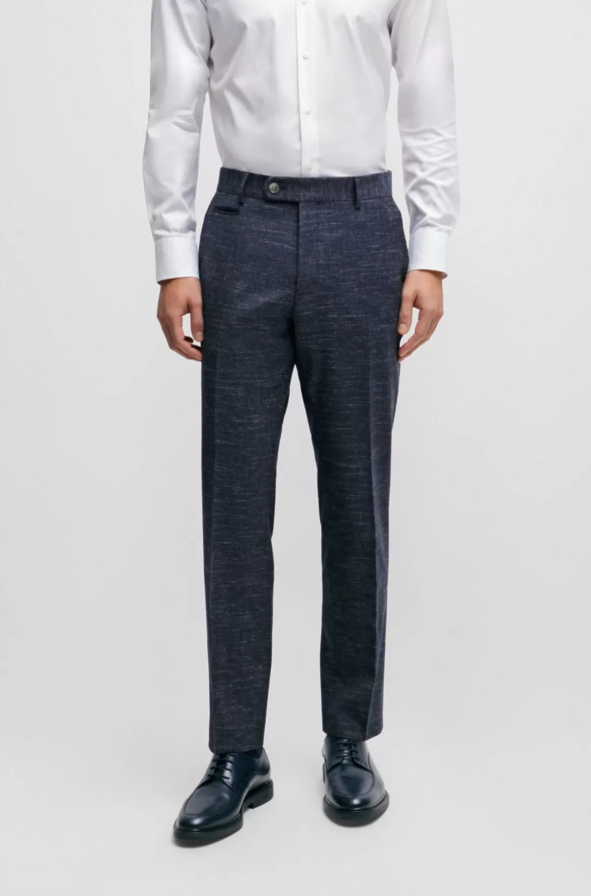 HUGO BOSS Bukser Med Slim Fit I Mønstret Uldblanding