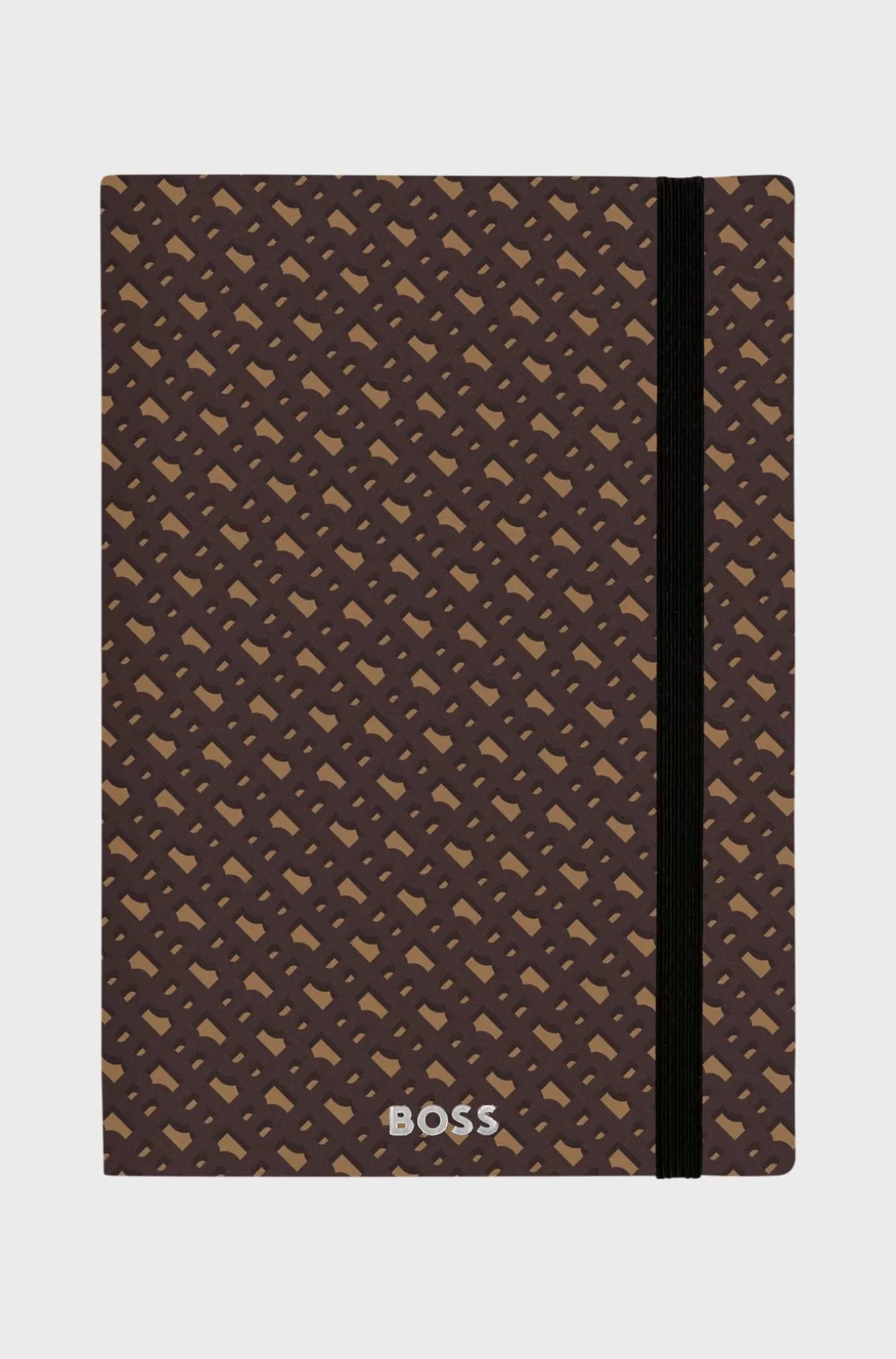 HUGO BOSS Camelfarvet A5-notesbog Med Monogrammønster