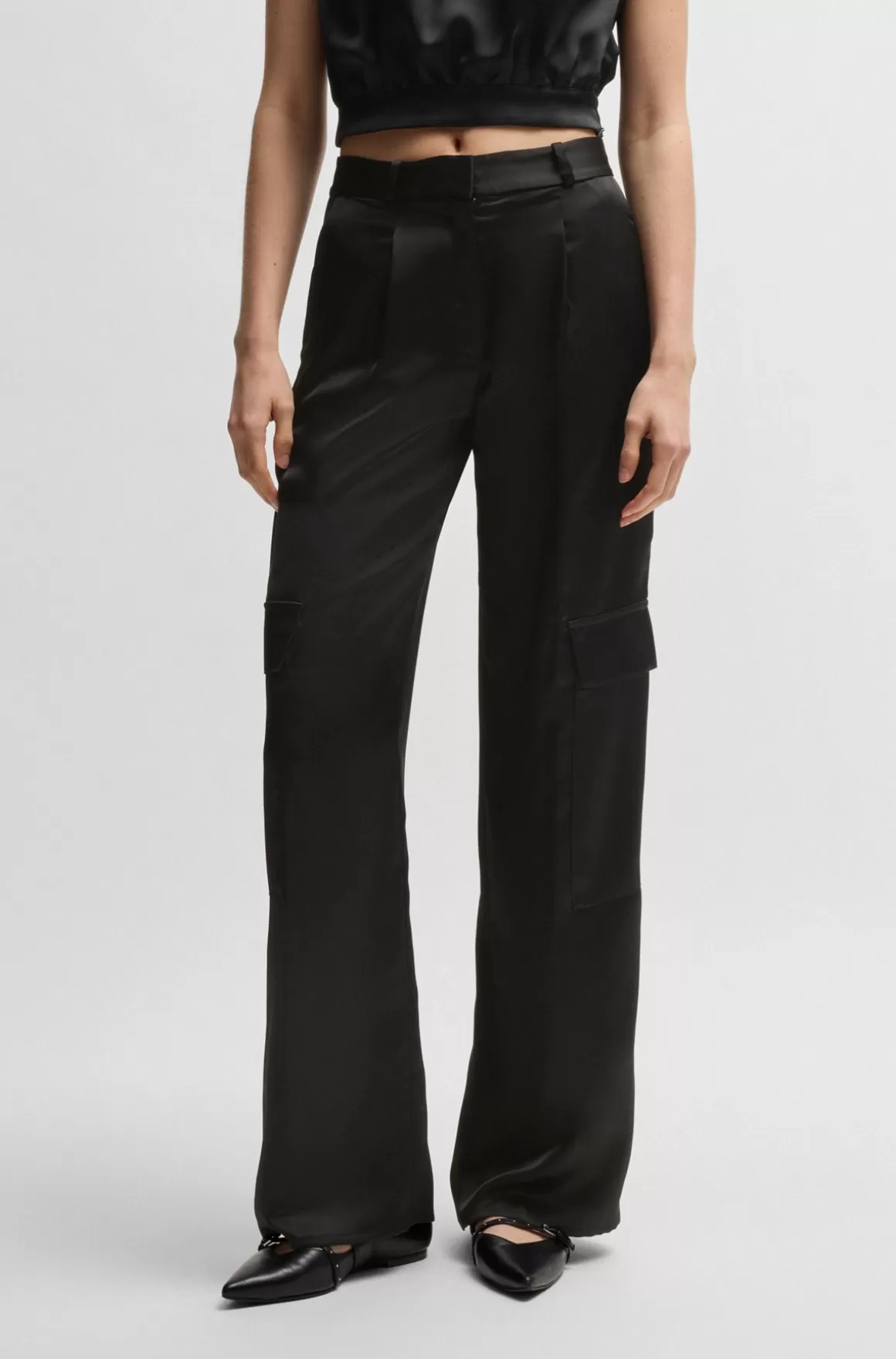 HUGO BOSS Cargobukser Med Relaxed Fit I Satin