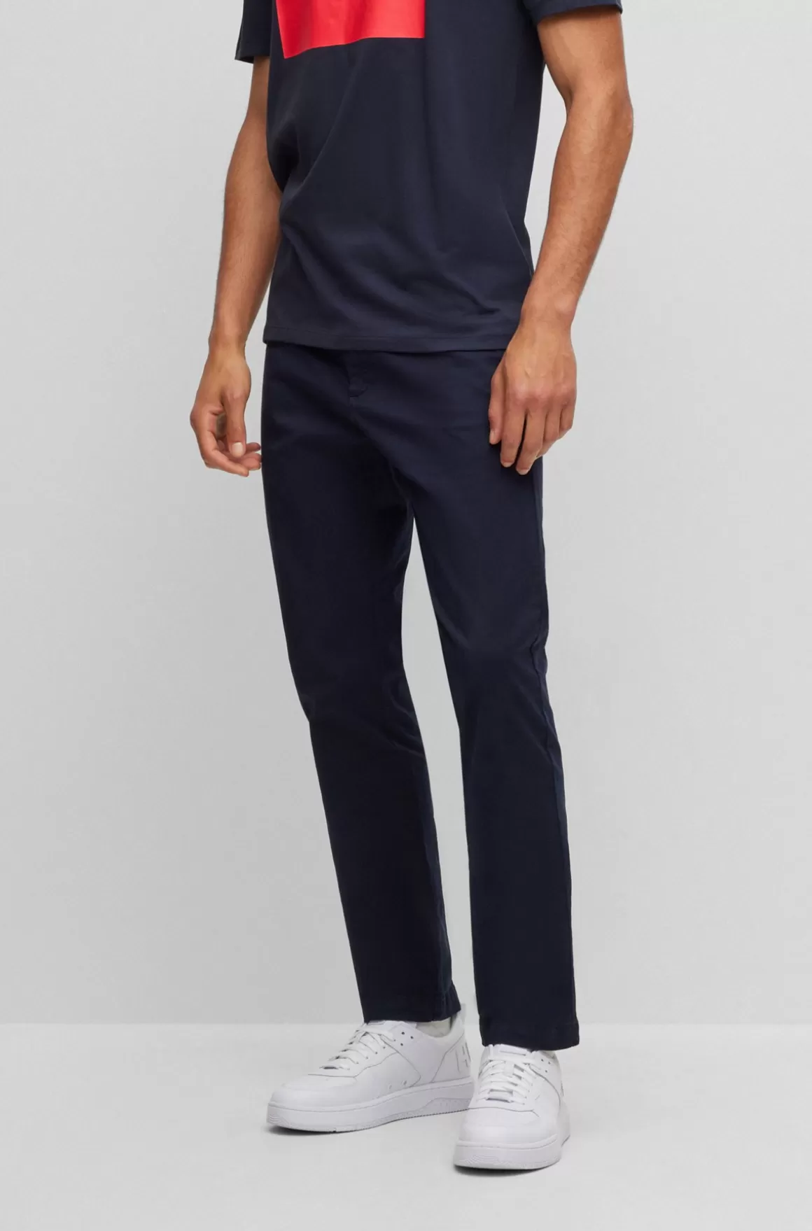 HUGO BOSS Chinos Med Slim Fit I Bomuldsgabardine Med Stræk