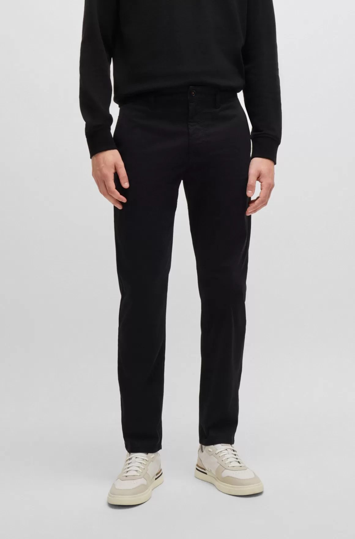 HUGO BOSS Chinos Med Tapered Fit I Bomuldssatin Med Stræk