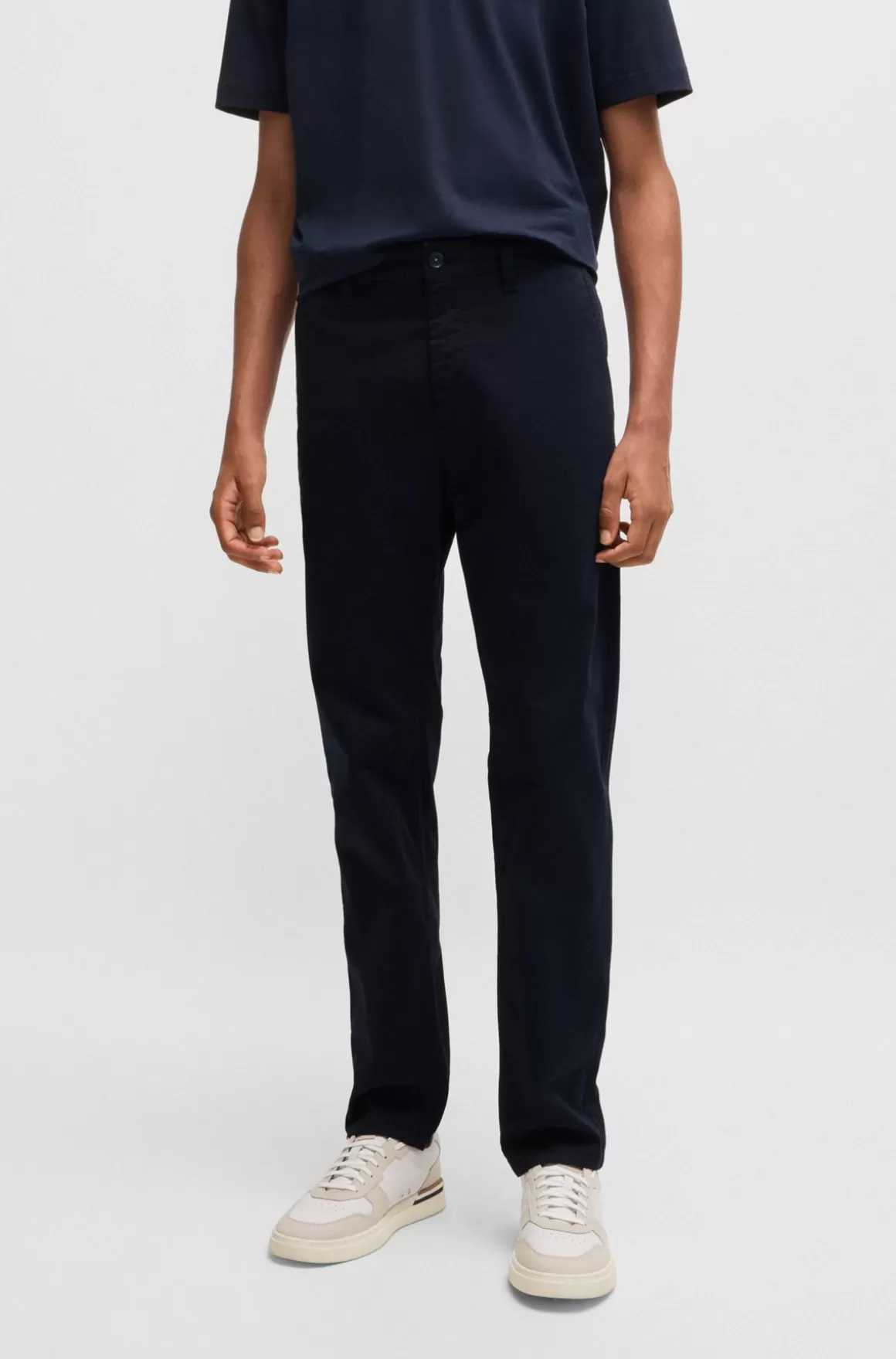 HUGO BOSS Chinos Med Tapered Fit I Bomuldssatin Med Stræk