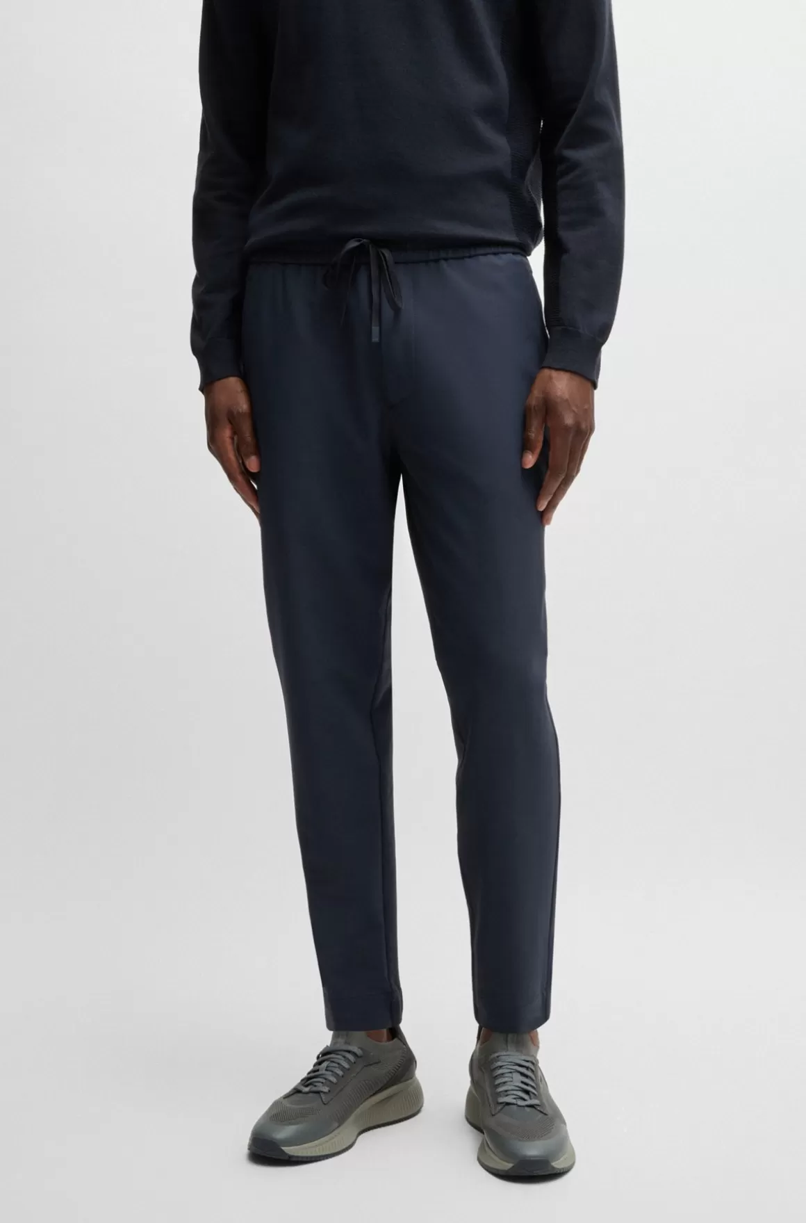 HUGO BOSS Chinos Med Tapered Fit I Strygelet Stof Med Stræk I Fire Retninger