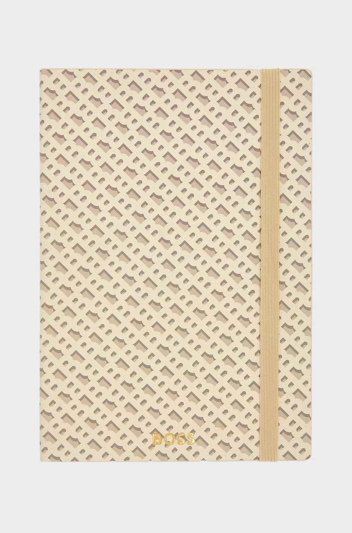 HUGO BOSS Cremefarvet A5-notesbog Med Monogrammønster